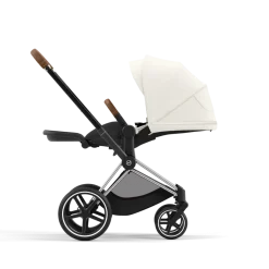 Cybex Combi Kinderwagens * Priam Kinderwagen Compleet Off White - Chrome Brown Frame Wit