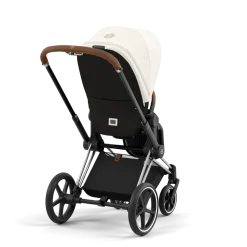 Cybex Combi Kinderwagens * Priam Kinderwagen Compleet Off White - Chrome Brown Frame Wit