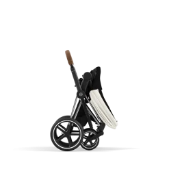 Cybex Combi Kinderwagens * Priam Kinderwagen Compleet Off White - Chrome Brown Frame Wit
