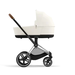 Cybex Combi Kinderwagens * Priam Kinderwagen Compleet Off White - Chrome Brown Frame Wit