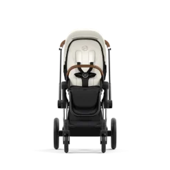 Cybex Combi Kinderwagens * Priam Kinderwagen Compleet Off White - Chrome Brown Frame Wit