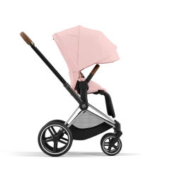 Cybex Combi Kinderwagens * Priam Kinderwagen Compleet Peach Pink - Chrome Brown Frame Roze