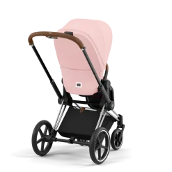 Cybex Combi Kinderwagens * Priam Kinderwagen Compleet Peach Pink - Chrome Brown Frame Roze