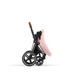 Cybex Combi Kinderwagens * Priam Kinderwagen Compleet Peach Pink - Chrome Brown Frame Roze