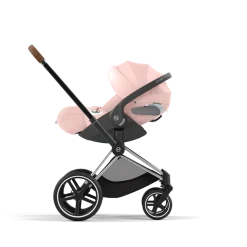 Cybex Combi Kinderwagens * Priam Kinderwagen Compleet Peach Pink - Chrome Brown Frame Roze