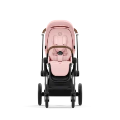 Cybex Combi Kinderwagens * Priam Kinderwagen Compleet Peach Pink - Chrome Brown Frame Roze