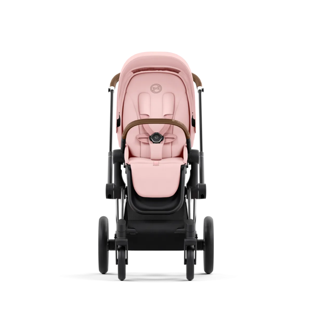 Cybex Combi Kinderwagens * Priam Kinderwagen Compleet Peach Pink - Chrome Brown Frame Roze