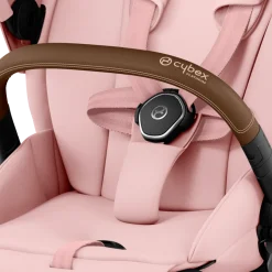Cybex Combi Kinderwagens * Priam Kinderwagen Compleet Peach Pink - Chrome Brown Frame Roze