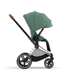 Cybex Combi Kinderwagens * Priam Kinderwagen Compleet Leaf Green - Chrome Brown Frame Groen