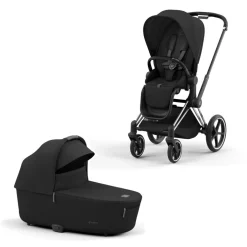 Cybex Combi Kinderwagens * Priam Kinderwagen Compleet Sepia Black - Chrome Black Frame Zwart