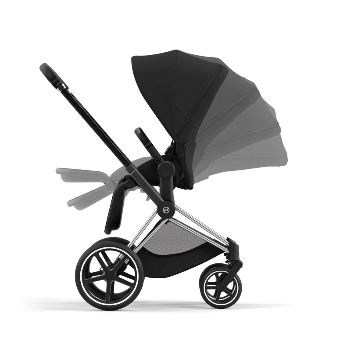Cybex Combi Kinderwagens * Priam Kinderwagen Compleet Sepia Black - Chrome Black Frame Zwart