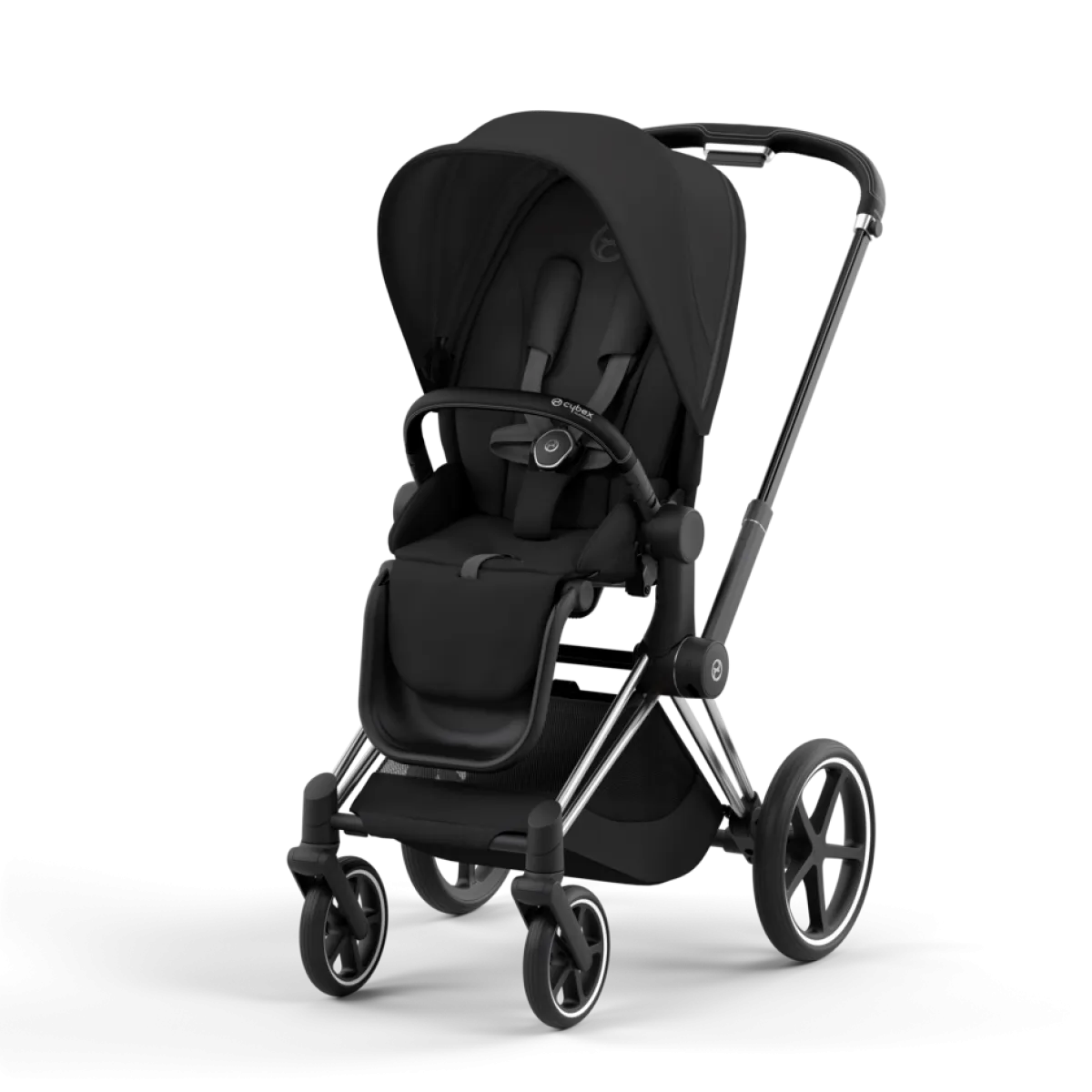 Cybex Combi Kinderwagens * Priam Kinderwagen Compleet Sepia Black - Chrome Black Frame Zwart