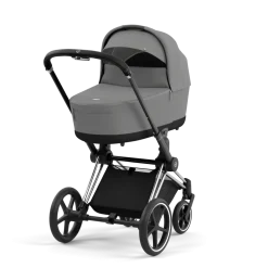 Cybex Combi Kinderwagens * Priam Kinderwagen Compleet Mirage Grey - Chrome Black Frame Grijs