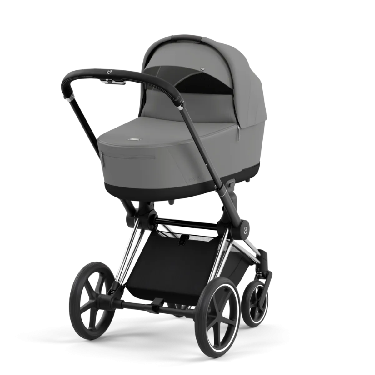Cybex Combi Kinderwagens * Priam Kinderwagen Compleet Mirage Grey - Chrome Black Frame Grijs
