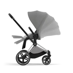 Cybex Combi Kinderwagens * Priam Kinderwagen Compleet Mirage Grey - Chrome Black Frame Grijs