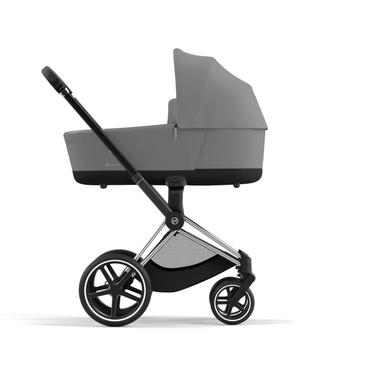 Cybex Combi Kinderwagens * Priam Kinderwagen Compleet Mirage Grey - Chrome Black Frame Grijs