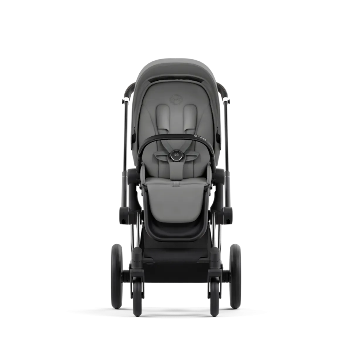 Cybex Combi Kinderwagens * Priam Kinderwagen Compleet Mirage Grey - Chrome Black Frame Grijs