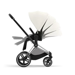 Cybex Combi Kinderwagens * Priam Kinderwagen Compleet Off White - Chrome Black Frame Wit