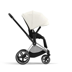 Cybex Combi Kinderwagens * Priam Kinderwagen Compleet Off White - Chrome Black Frame Wit
