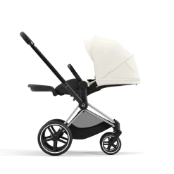 Cybex Combi Kinderwagens * Priam Kinderwagen Compleet Off White - Chrome Black Frame Wit