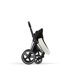 Cybex Combi Kinderwagens * Priam Kinderwagen Compleet Off White - Chrome Black Frame Wit