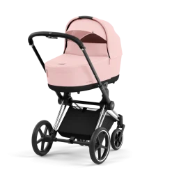 Cybex Combi Kinderwagens * Priam Kinderwagen Compleet Peach Pink - Chrome Black Frame Roze