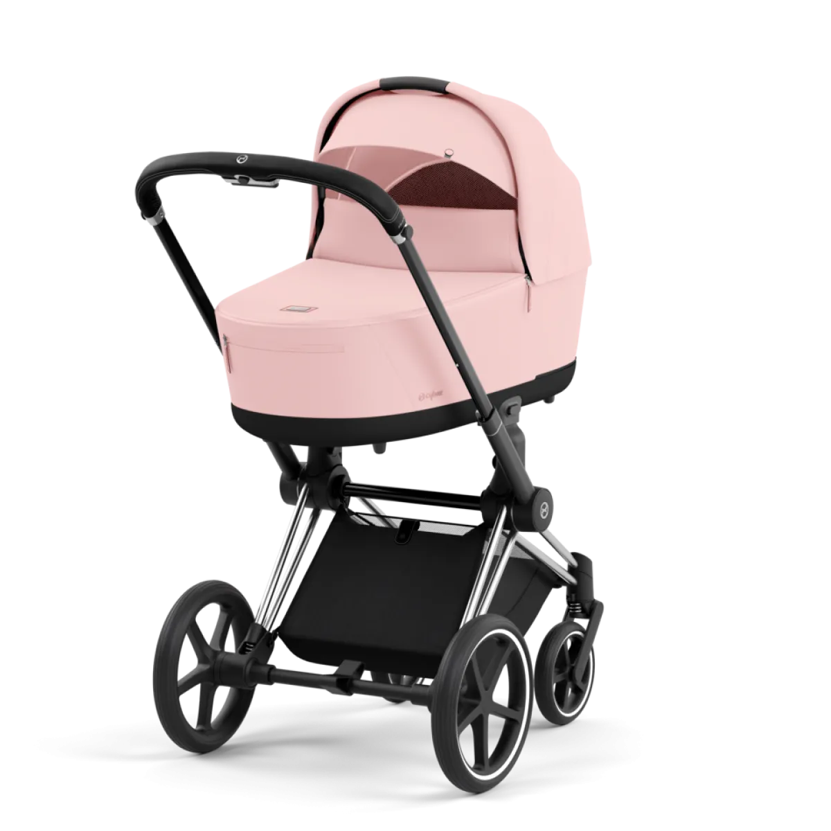 Cybex Combi Kinderwagens * Priam Kinderwagen Compleet Peach Pink - Chrome Black Frame Roze