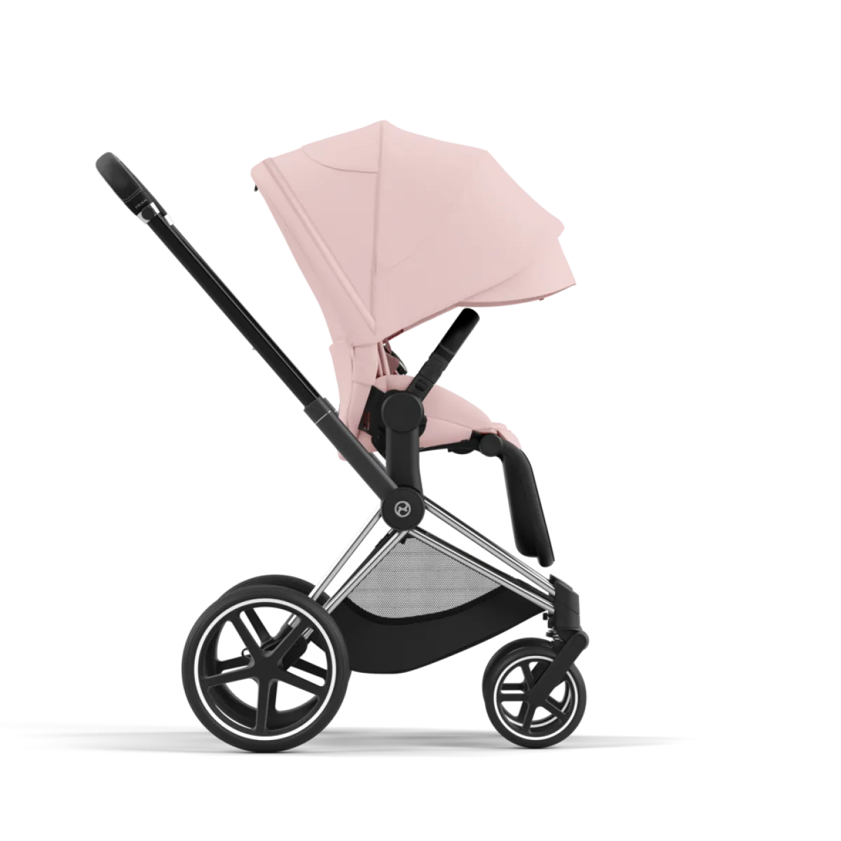 Cybex Combi Kinderwagens * Priam Kinderwagen Compleet Peach Pink - Chrome Black Frame Roze