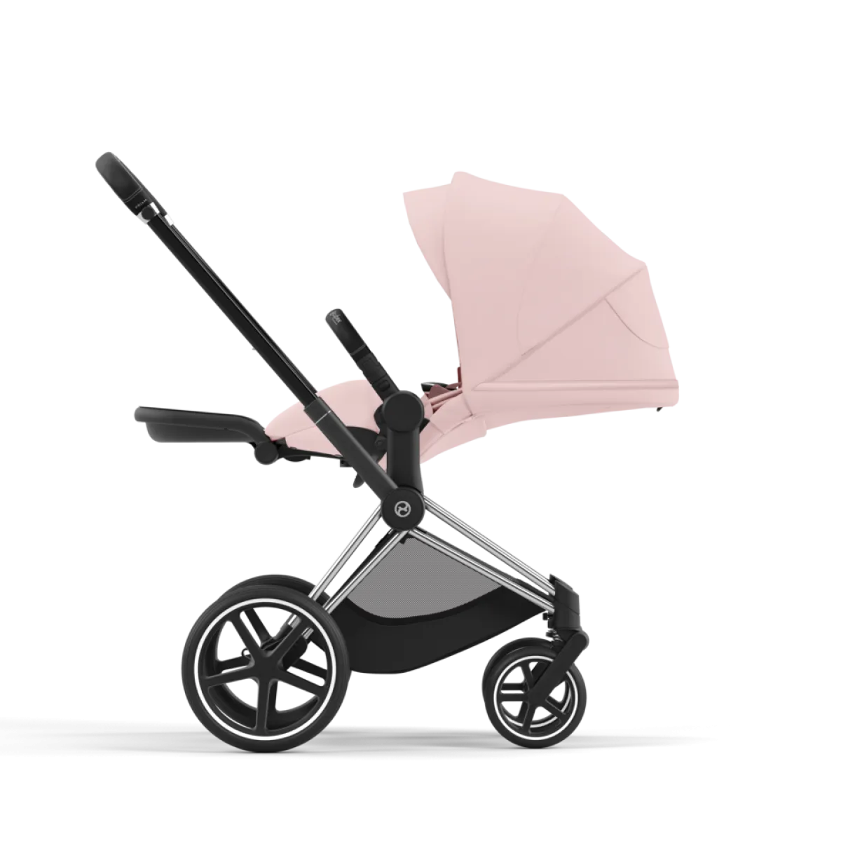 Cybex Combi Kinderwagens * Priam Kinderwagen Compleet Peach Pink - Chrome Black Frame Roze