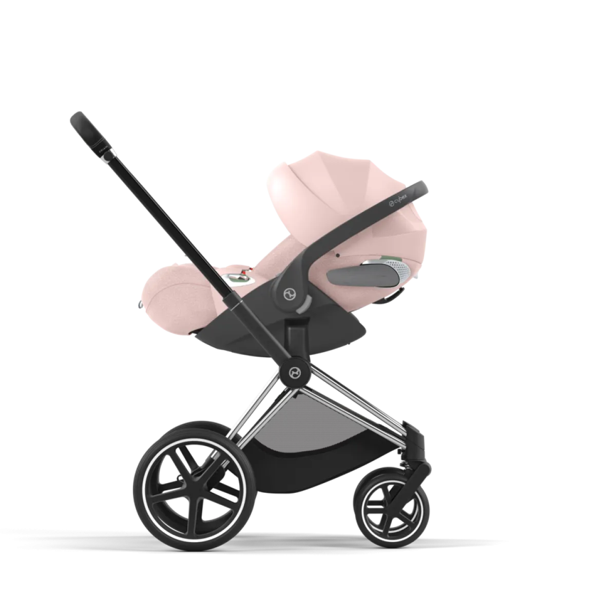 Cybex Combi Kinderwagens * Priam Kinderwagen Compleet Peach Pink - Chrome Black Frame Roze