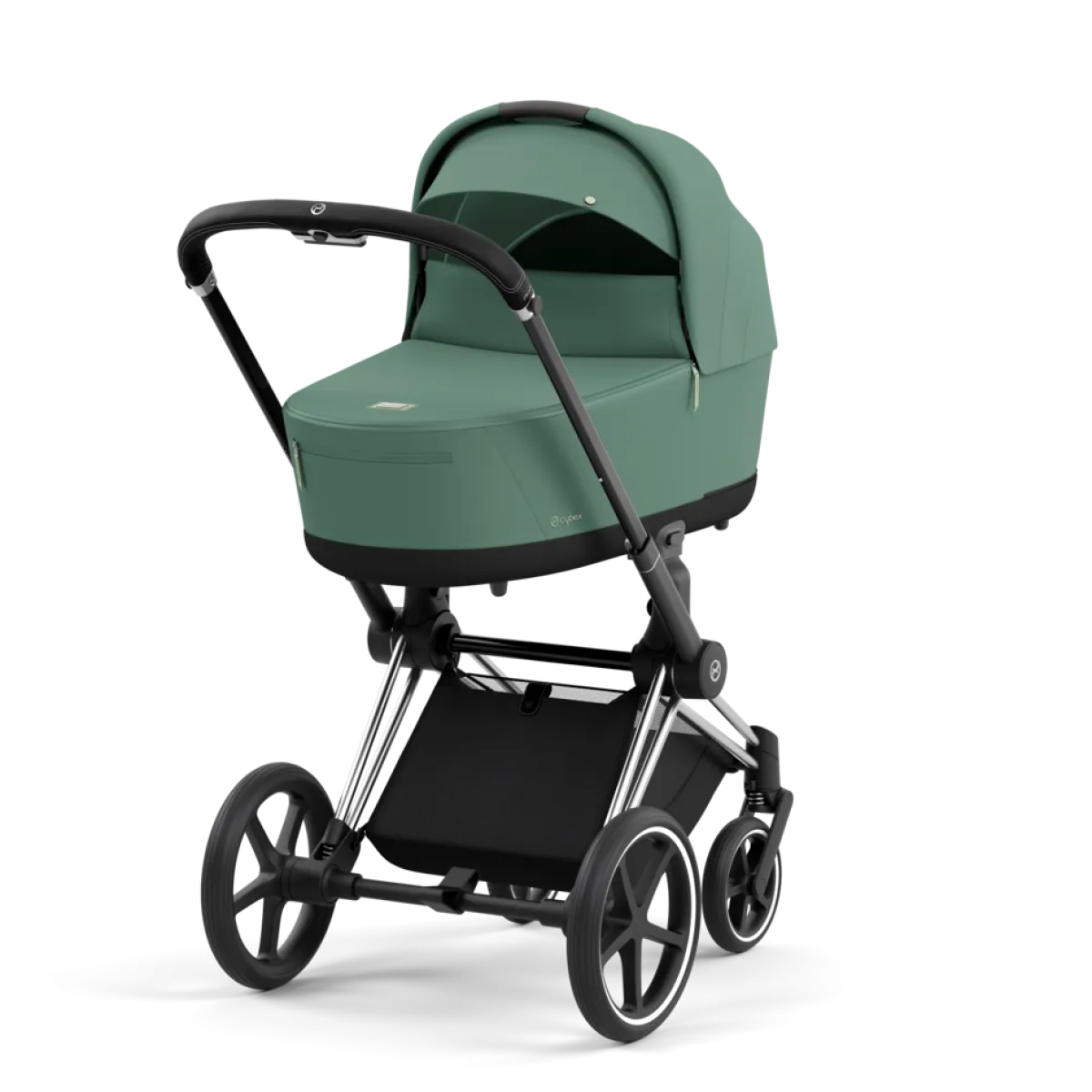 Cybex Combi Kinderwagens * Priam Kinderwagen Compleet Leaf Green - Chrome Black Frame Groen