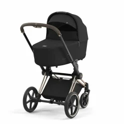 Cybex Combi Kinderwagens * Priam Kinderwagen Compleet Sepia Black - Rosegold Frame Zwart