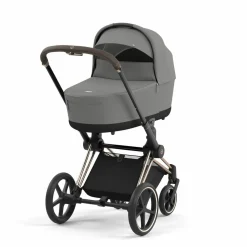 Cybex Combi Kinderwagens * Priam Kinderwagen Compleet Mirage Grey - Rosegold Frame Grijs