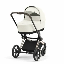 Cybex Combi Kinderwagens * Priam Kinderwagen Compleet Off White - Rosegold Frame Wit