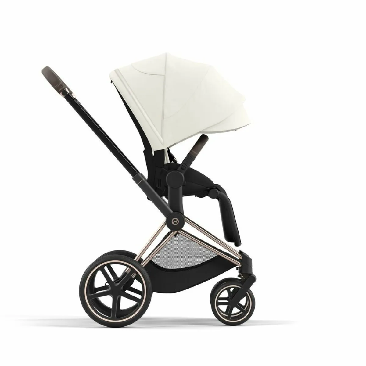 Cybex Combi Kinderwagens * Priam Kinderwagen Compleet Off White - Rosegold Frame Wit