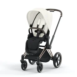 Cybex Combi Kinderwagens * Priam Kinderwagen Compleet Off White - Rosegold Frame Wit