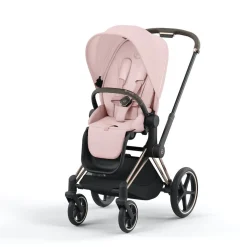 Cybex Combi Kinderwagens * Priam Kinderwagen Compleet Peach Pink - Rosegold Frame Roze