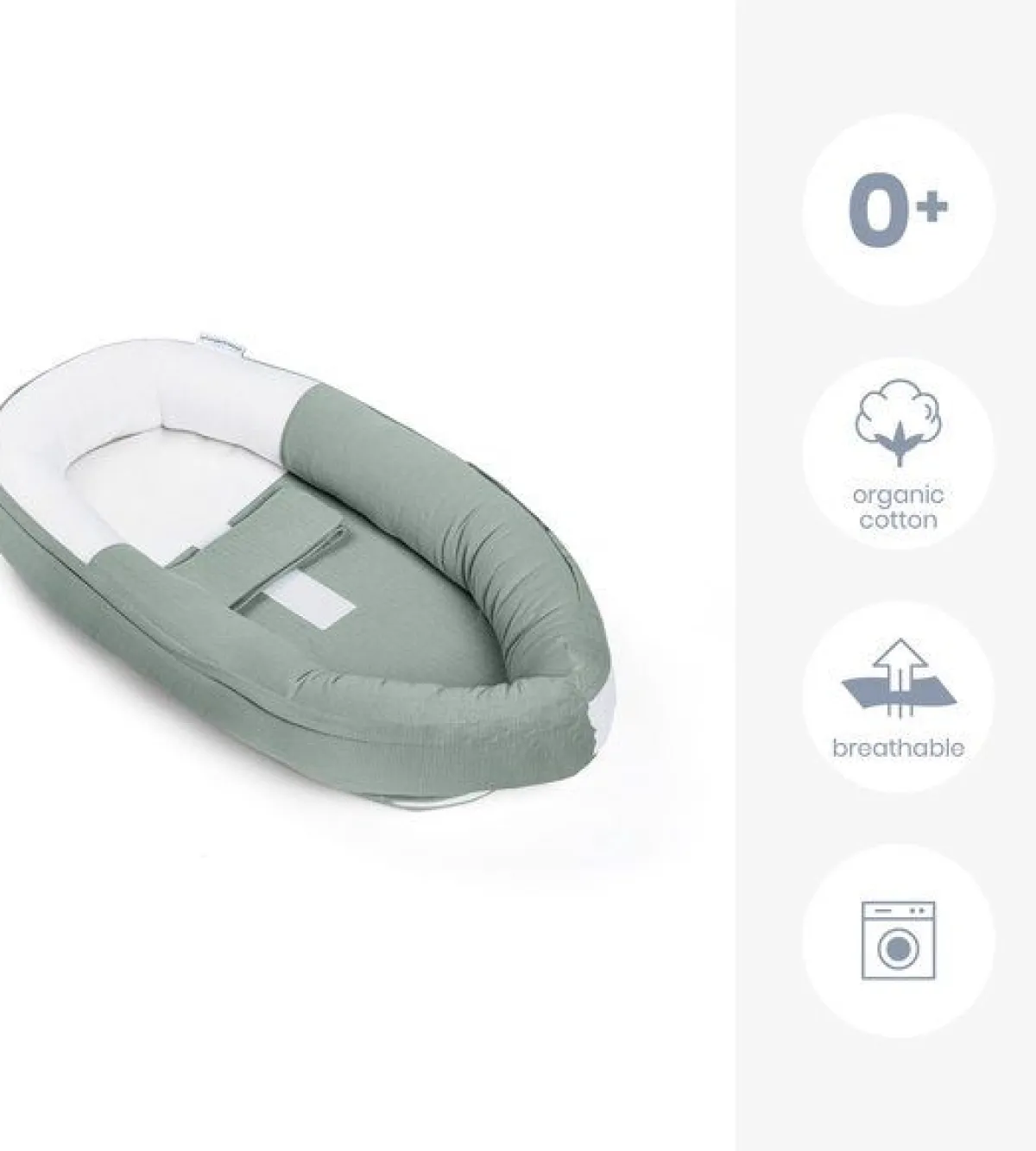 Doomoo Babynestjes * Cocoon Babynest Tetra Jersey Green Groen