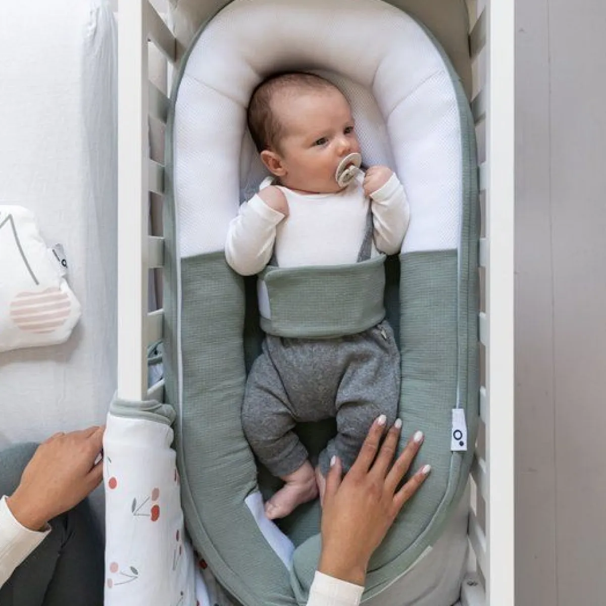 Doomoo Babynestjes * Cocoon Babynest Tetra Jersey Green Groen