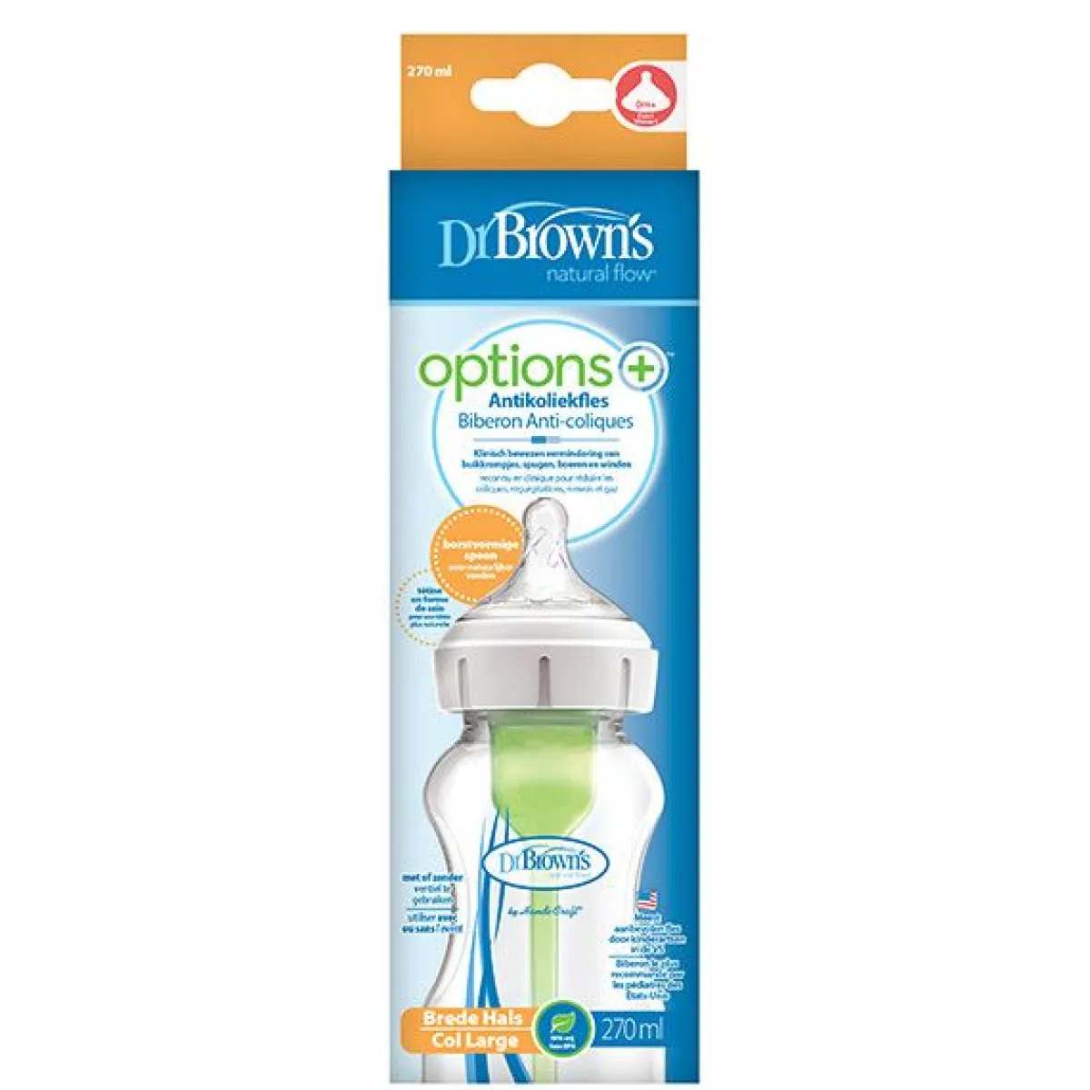 Dr. Brown's Flessen * Brede Halsfles Options+ 270 ml