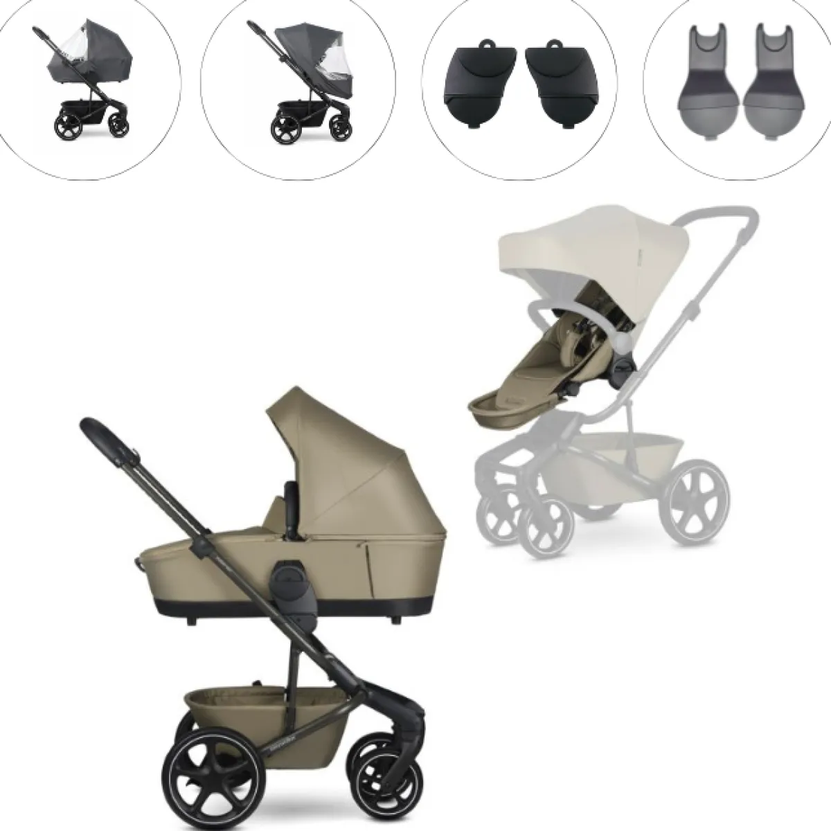Easywalker Combi Kinderwagens * Kinderwagen Harvey NXT Compleet Moss Green Groen