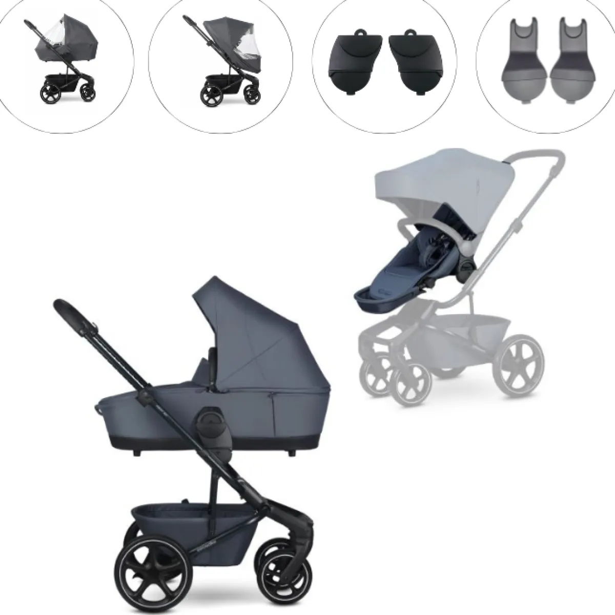 Easywalker Combi Kinderwagens * Kinderwagen Harvey NXT Compleet Deep Blue Blauw