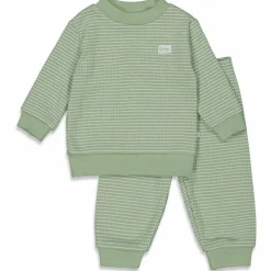Feetje Pyjama's * Pyjama Wafel Melange Groen