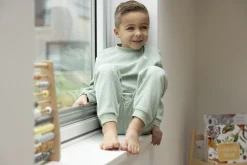 Feetje Pyjama's * Pyjama Wafel Melange Groen