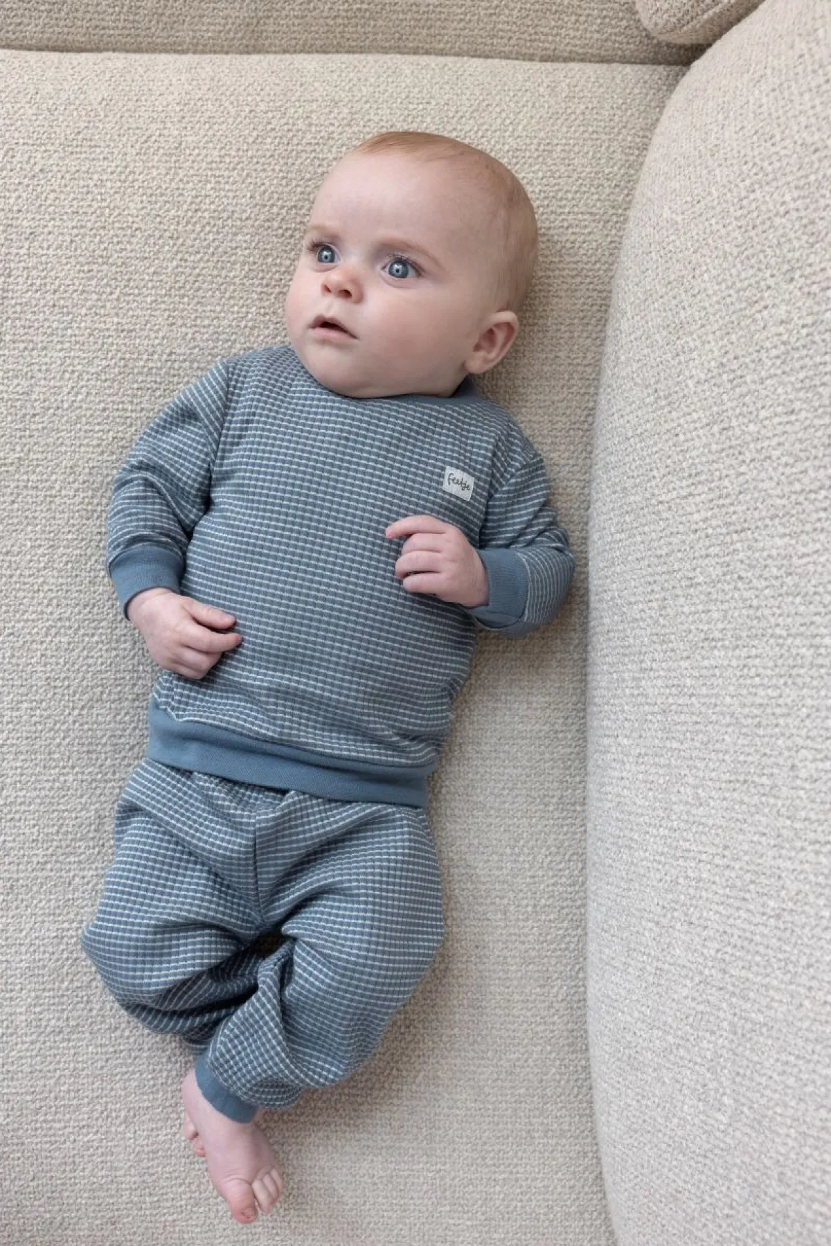 Feetje Pyjama's * Pyjama Wafel Ice Blue Blauw