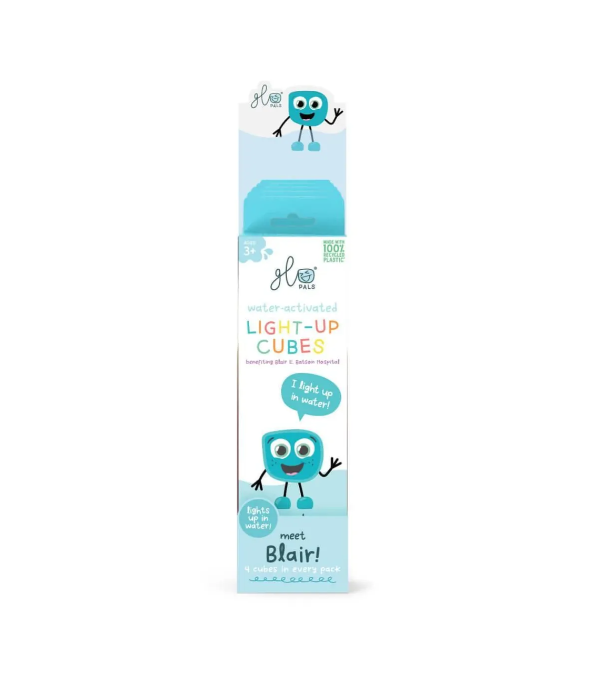 Glo Pals Badspeelgoed * Lichtgevend Kubussen Blair Blue 4 stuks Blauw