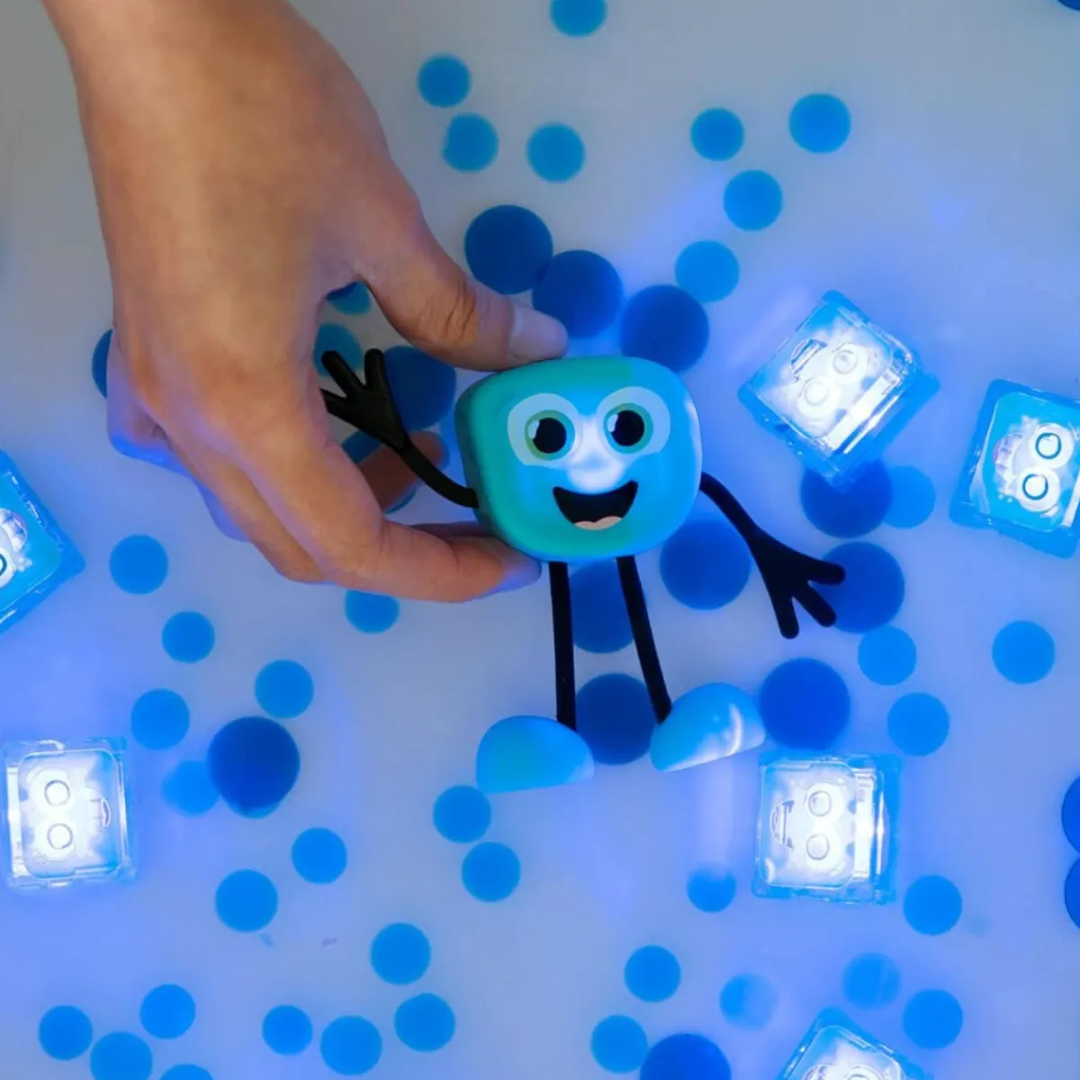 Glo Pals Badspeelgoed * Lichtgevend Kubussen Blair Blue 4 stuks Blauw