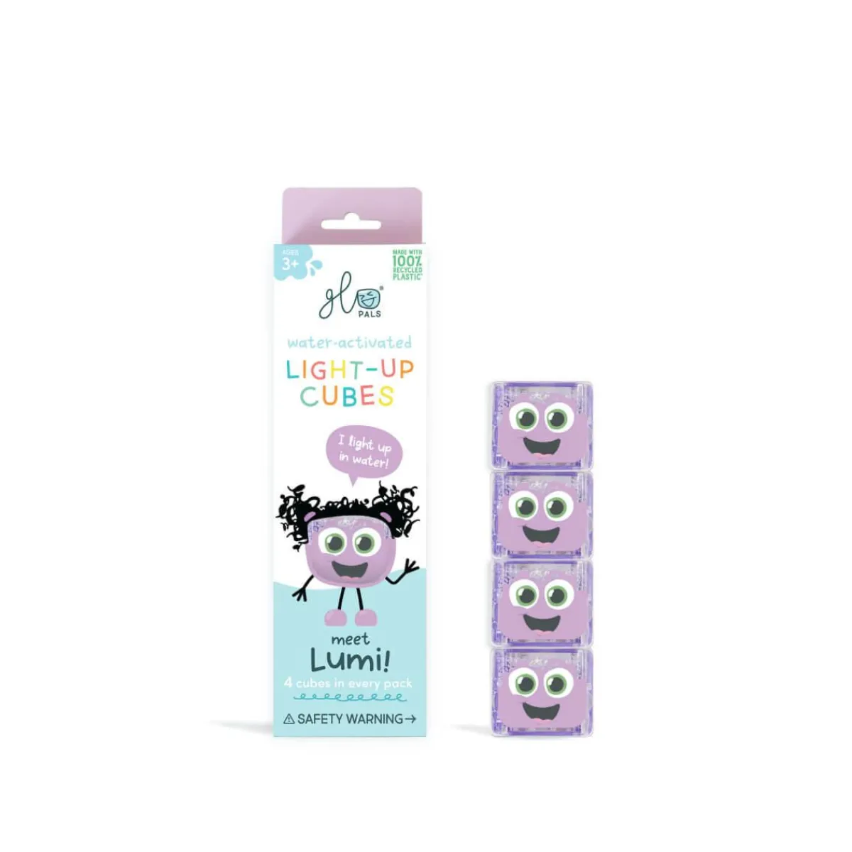 Glo Pals Badspeelgoed * Lichtgevend Kubussen Lumi Purple 4 stuks Paars