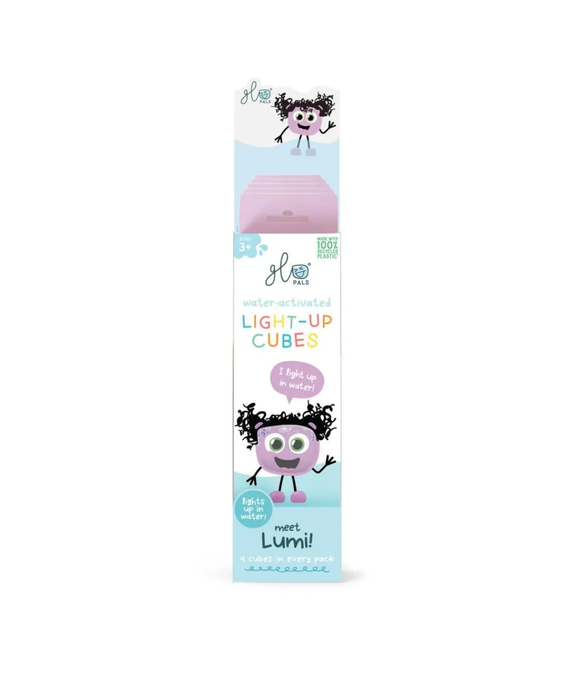 Glo Pals Badspeelgoed * Lichtgevend Kubussen Lumi Purple 4 stuks Paars