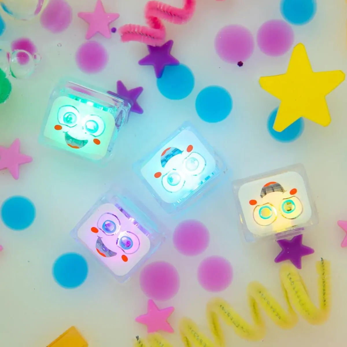 Glo Pals Badspeelgoed * Lichtgevend Kubussen Lumi Purple 4 stuks Paars